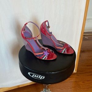 Coach Candy Heart Wedges sz 5